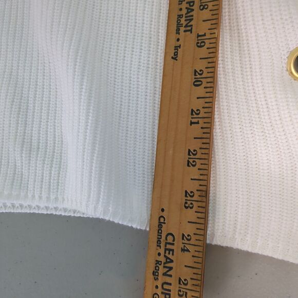 Michael Kors White Sweater with side whipstitching with gold accents medium - Picture 4 of 6